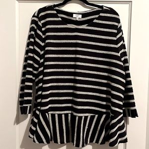 Navy and White Striped sweater. Crown and Ivy size 2X